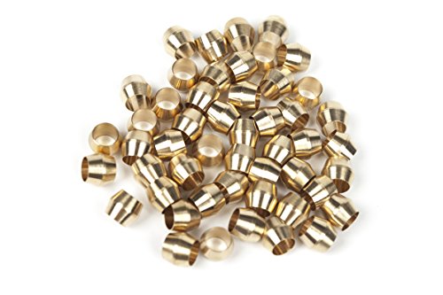 LTWFITTING 3/16-Inch Brass Compression Sleeves Ferrels,Brass Compression Fitting(Pack of 50)