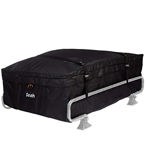 Seah Hardware Heavy Duty Car Top Carrier Roof Bag 100% Waterproof Rooftop Cargo Bag| Fit All Cars with or Without Rack | 15 Cubic Feet | with Straps - Thumbnail 4