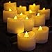 Weimoc Flameless Candles, Set of 12 Battery Operated Tea Lights with 6 Hour Timer and Amber Yellow Flame