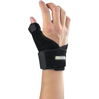 Bracoo Thumb Splint Support Brace, Spica, CMC Splint for Arthritis, De Quervain's, Carpal Tunnel Pain Relief, Reversible, Black, TP30