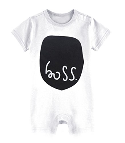 StylesILove Cute Graphic Soft Cotton Baby Romper (80/6-12 Months, White)