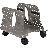 Allsop Metal Art CPU Caddy, Adjustable Width Mobile Computer Stand with 4 Caster Wheels - Pewter (27761)