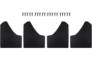 Sporacingrts Car Mud Flaps Universal Fit Matte Black 4 Pack Splash Guards with 20 Pieces 6mm Fastener Rivet Clips