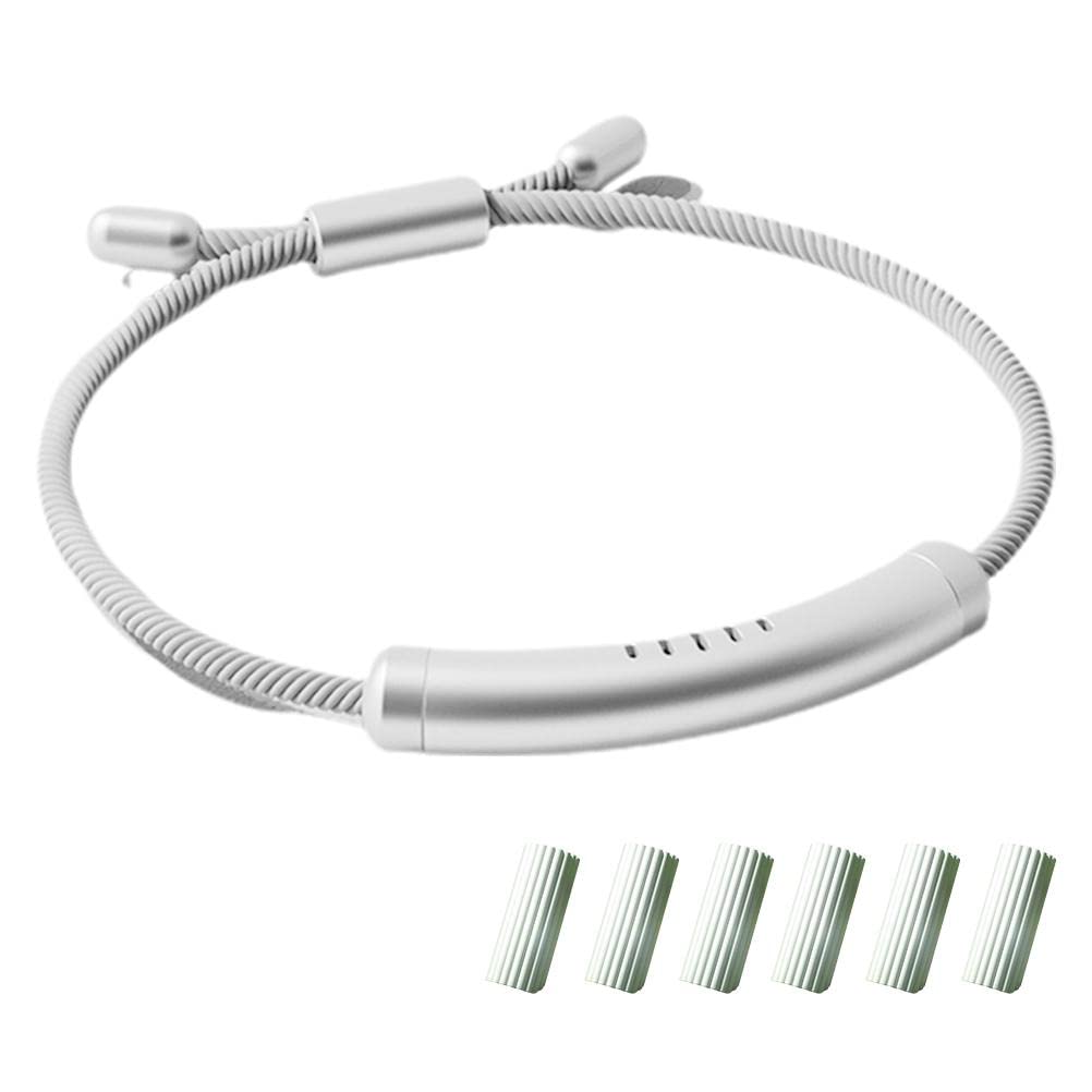 Mosquito Repellent Bracelet, Adjustable Mosquito Bands with 6 Replacement Sticks for Adults, Kids & Babies, Natural Plant Essential Oil Mosquito Repellent Wristband, Up to 720Hours (Knight Silver)