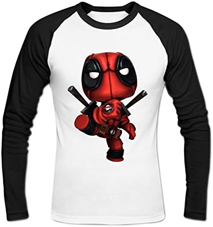 Men's Deadpool Long Sleeve Baseball Shirt XL White