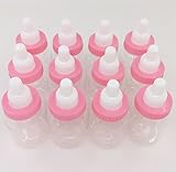 Simplewoo Pink Baby Shower Bottles Birthday Parties Favors, Pack of 24