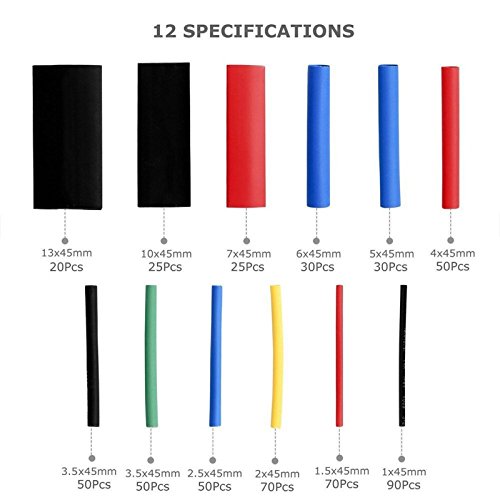 SolderFun 560 Pcs Assorted Heat Shrink Tube 2:1 Electrical Wire Cable Wrap Assortment Electric Insulation Tube Kit with Box