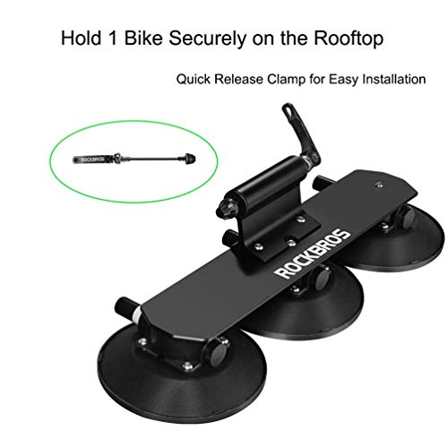 ROCKBROS Suction Cup Bike Rack for Car Roof Top Sucker Bike Rack Quick Release Aluminium Alloy