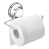 iPEGTOP Strong Suction Cup Toilet Paper Roll Holder Stainless Steel Bathroom Tissue Holder Dispenser for Bathroom & Kitchen