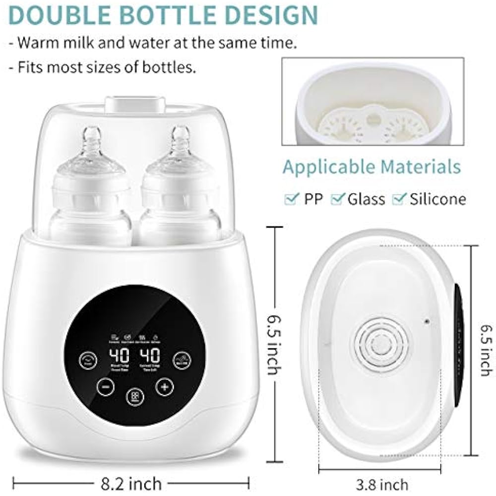 Baby Bottle Warmer, Steam Sterilizer 6in1 Double Food Heater For