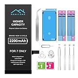 Battery for iPhone 7 2200mAh High Capacity Replacement iPhone 7 Battery, Professional Complete Tool with Two Adhesive Strips and User Manual 0 Cycle Upgrade (for iPhone 7 Only)