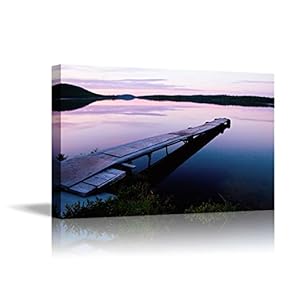 Canvas Wall Art - Long Dock at Sunset During a Beautiful Canadian Sunset | Modern Home Art Canvas Prints Giclee Printing Wrapped & Ready to Hang - 12" x 18"