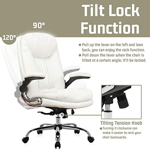 KERMS High Back Executive Home Office Desk Chair, Big and Tall Ergonomic Leather Adjustable