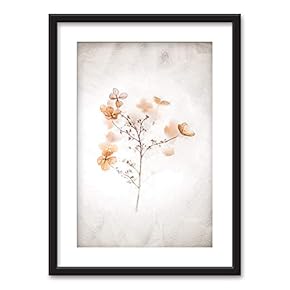 Framed Wall Art Flowers Giclee Printed Art in Black Picture Frames White Matting - 23x31 inches