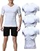 Lavento Men's Workout Shirts Cool Dry Short Sleeve Compression Tee Shirt (3 Pack-V Neck White,X-Large)