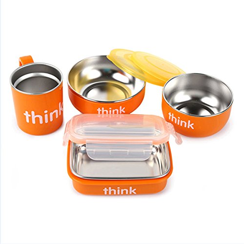 Thinkbaby Complete BPA Free Feeding Set, Orange, 6 Months