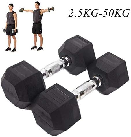 SVNA Dumbbell Environmentally Friendly Dumbbells 2.5kg to 50kg Non-Slip Hexagonal Digital Code for Muscle Toning Power,20kg