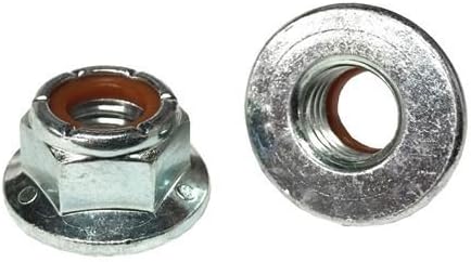 (35) 1/4-20 Hex Flange Nylon Insert Lock Nuts Grade 5 Zinc Clear