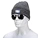 Ultra Bright 5 LED Beanie Cap/Hat Hands Free Unisex Lighted Stocking Cap Perfect Hands Free Flashlight For Camping,Hiking,Hunting,Fishing,Jogging,Construction or Just For Fun One Size Fits Most (Grey)