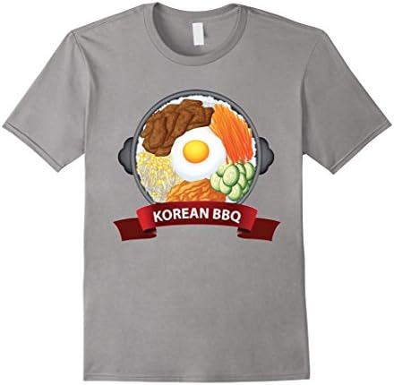 Mens Korean BBQ Food T-Shirt | Asian Foodie Cuisine Tee Shirt Small Slate