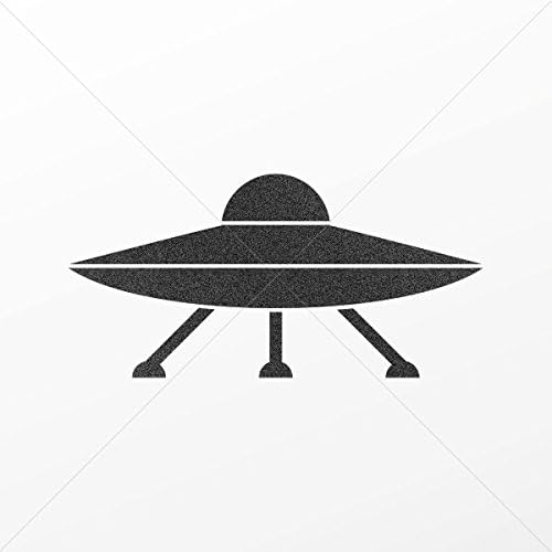 Decal Stickers Ufo Decor Motorbike Bicycle Vehicle Racing Garage Store Mettalic Black (4 X 1.96 In)