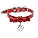 Handmade Cosplay Lolita Kitty Bell Collar Leather Bow Choker Necklace