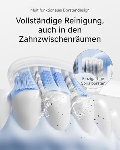 Laifen Wave Pro Electric Toothbrush, 60° WaveMotion & 66,000 Vpm for Deep Cleaning, 70 Day Battery, Pressure Sensor & App Customizing, Seamless Design Ideal for Travel, Includes 2 Pro Heads (ABS White)