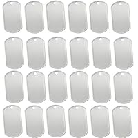 Orgrimmar 100 pcs Shiny Stainless Steel Military spec Rolled Edge Backing Dog Tags - Blank (Pack of 100)