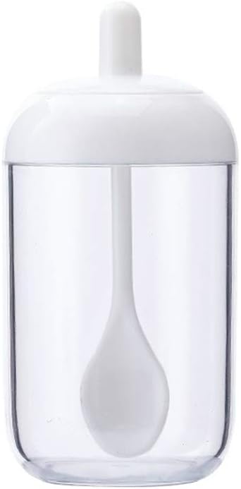 Wongfon Kitchen Glass Seasoning Bottle Salt Pepper Box Spice Jar with Spoon