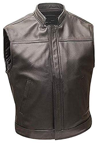 Buy Men's Leather Biker Vest in Black Online Kuwait Ubuy