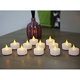 12 piece Set Flickering Flameless Tea Light Candles Battery-Operated LED Pillar Candles, suitable festive Love occasions Weddings Birthdays Christmas parties Centerpieces for your dining table