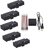 Memela 5PC 3.7V 500mAh Li-Po Battery + 5 in1 Charge RC Quadcopter Drone Spare Parts Replacement Batteries JJRC H37 RC Quadcopter