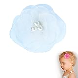Pearl Poppy flower hair clip - Girl Wispy Clippy - best no slip barrette for fine hair(GC4-White)
