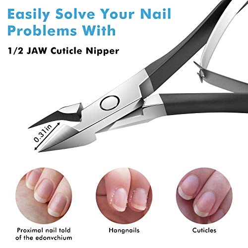 Cuticle Nippers Cuticle Cutter - Professional Stainless Steel Cuticle Trimmer Remover Scissors Nail Clippers Pedicure Manicure Tools by INFELING
