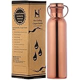 34oz Pure Copper Water Bottle - Hammered Ayurvedic Vessel For Health Benefits & Hydration