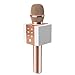 TOSING 008 Wireless Bluetooth Karaoke Microphone，Louder Volume 10W Power, More Bass, 3-in-1 Portable Handheld Double Speaker Mic Machine for Android/PC (Rose Gold)