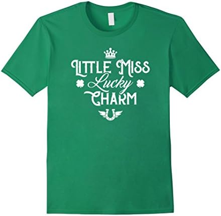 Men's Little Miss Lucky Charm St Patricks Day T-Shirt Clover Girls Small Kelly Green
