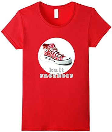 Women's Kult Sneaker T-Shirt - Get your Kicks "save our soles" Tee Small Red
