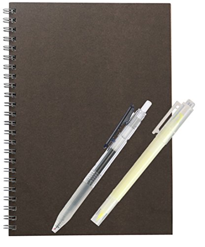 Muji double ring notebook a5 7mm rule 48sheets + moma muji smooth…