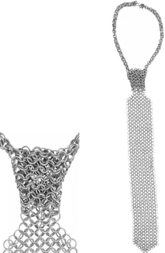 metal dress ties Mantieqingway Ties for Women Men, Metal Chain Necktie Pre-Tied Adjustable Black Tie for Uniform, School, Shirt Accessory (Butterfly Shape-Silver) at Amazon Men's Clothing store