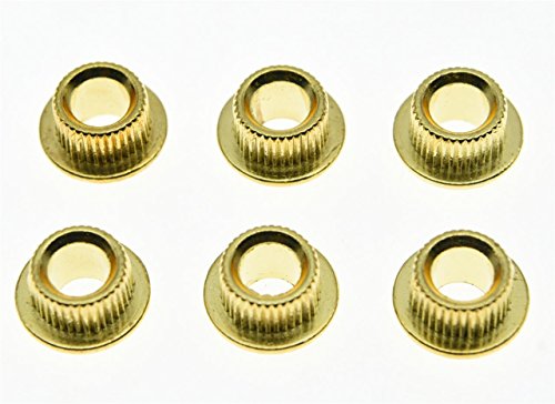 KAISH Metal Gold 10mm Vintage Guitar Tuning Keys Conversion Bushings Adapter Ferrules