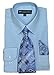 Fortino Landi Men's Long Sleeve Dress Shirt With Matching Tie And Handkerchief