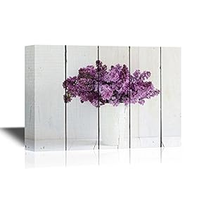 Canvas Wall Art - Bouquet of Beautiful Spring Flowers of Lilac in a Vase - Gallery Wrap Modern Home Art | Ready to Hang - 12x18 inches