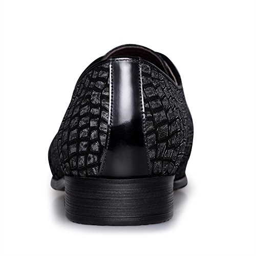 ZRO Men's Pointed Toe Suede Leather Dress Shoes Casual Oxford BLACK US