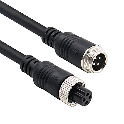 Yeung Qee 4 pin Car Video Extension Cable aviation male to femaler Plug Video and Power Cord Shield AV cable Waterproof vehicle video Monitor reversing airline Aviation plug cable (10ft/3m)