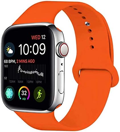 SHJD Compatible Apple Watch Band 38mm 42mm 40mm 44mm, Soft Silicone Sport Band Replacement Wrist Strap Compatible iWatch Series 4/3/2/1, Nike+,Sport,Edition,S/M M/L