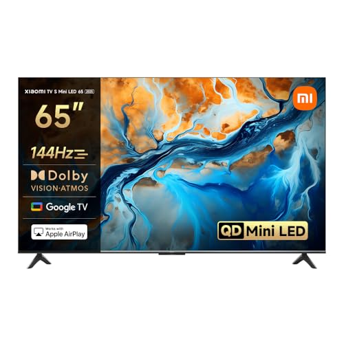 TV S Mini 65", Diseño sin Bordes, Google TV, QD-Mini LED, 1200 nits de Brillo máximo, Alta tasa de refresco 4K de 144 H,Ultra Fluido para Gaming, Dolby Vision IQ & Dolby Atmos,Google Assistant