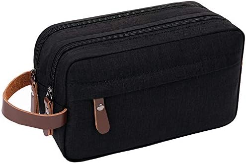 Mens Toiletry Bag Dopp Kit Travel Bathroom Bag Waterproof Shaving Shower Cosmetic Organizer (Black) 1 Mens Toiletry Bag Dopp Kit Travel Bathroom Bag Waterproof Shaving Shower Cosmetic Organizer (Black)