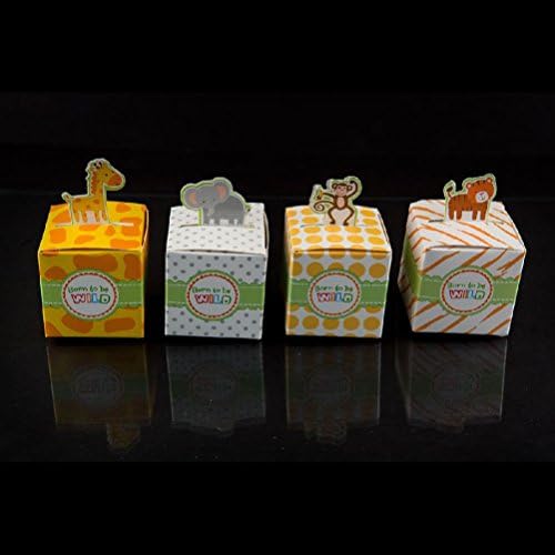 Fancy 24 Mix Born To Be Wild Jungle Safari Theme Baby Shower Favor Candy Box Animal