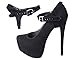 Eliza May Detachable Shoe Straps ShooStraps - to Hold Loose high Heeled Shoes Black Suede